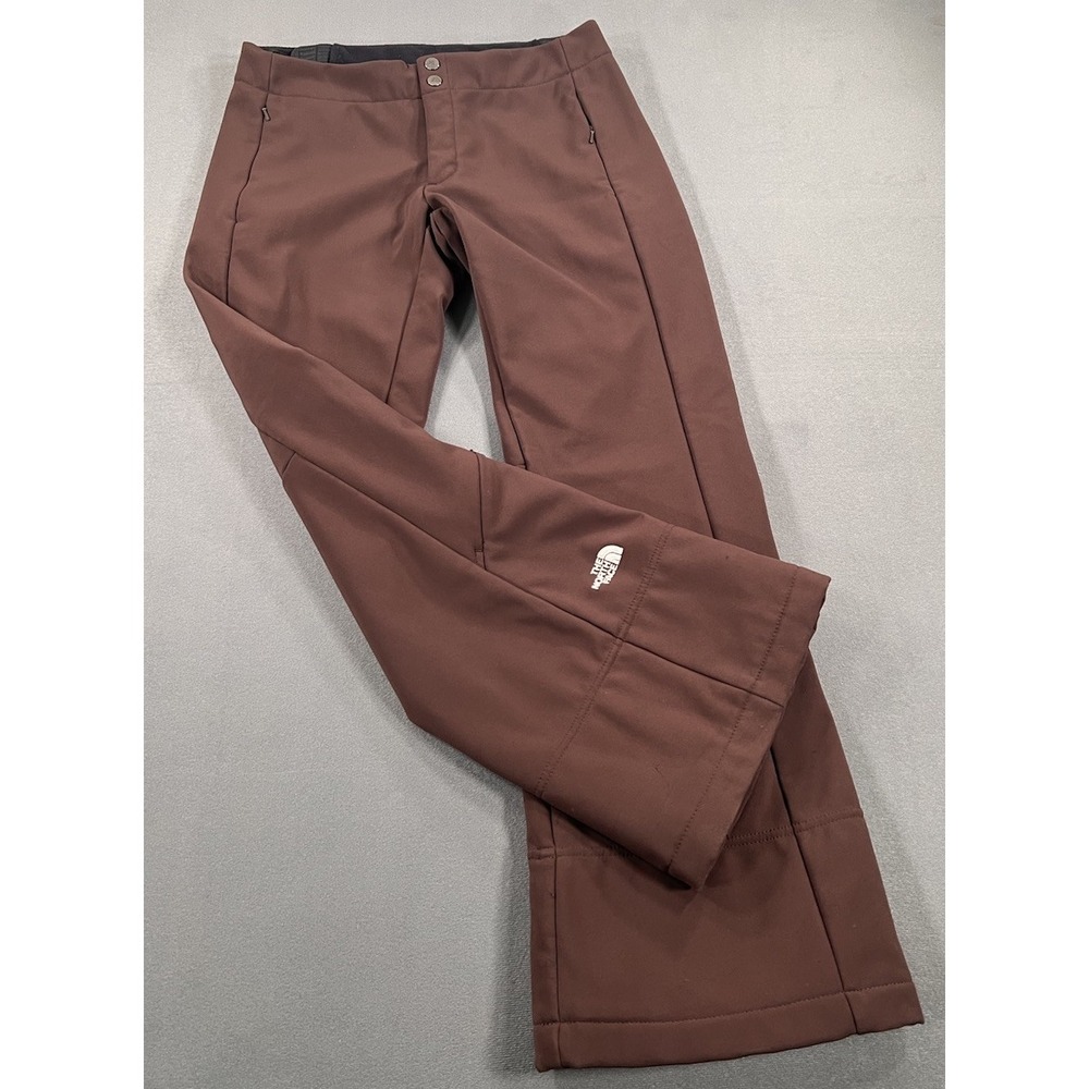 The North Face Women's Brown Softshell Snow Pants M Regular Bootcut Winter Ski - Picture 2 of 16